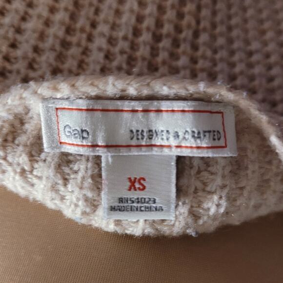 Gap - Women's XS Boatneck Neutral Taupe Tan Waffle Knit Sweater - Picture 7 of 8